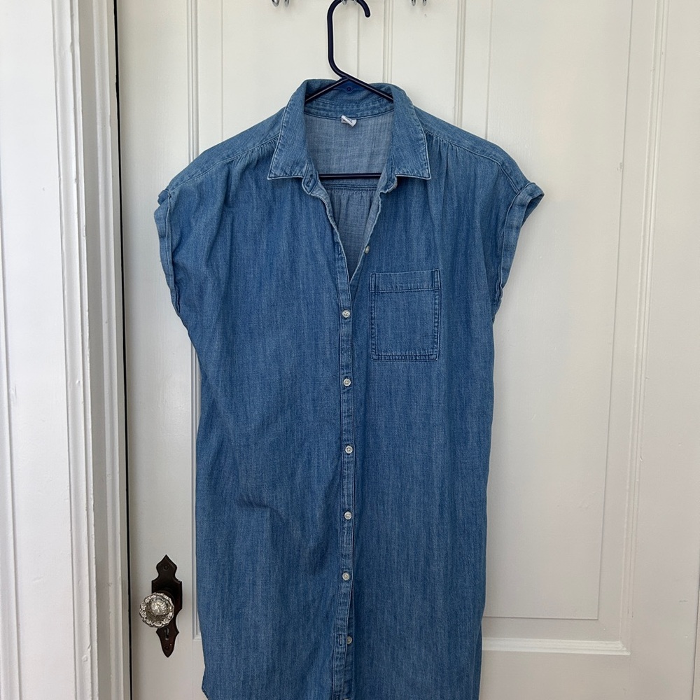 Old Navy Denim Blue Button-Down Dress
